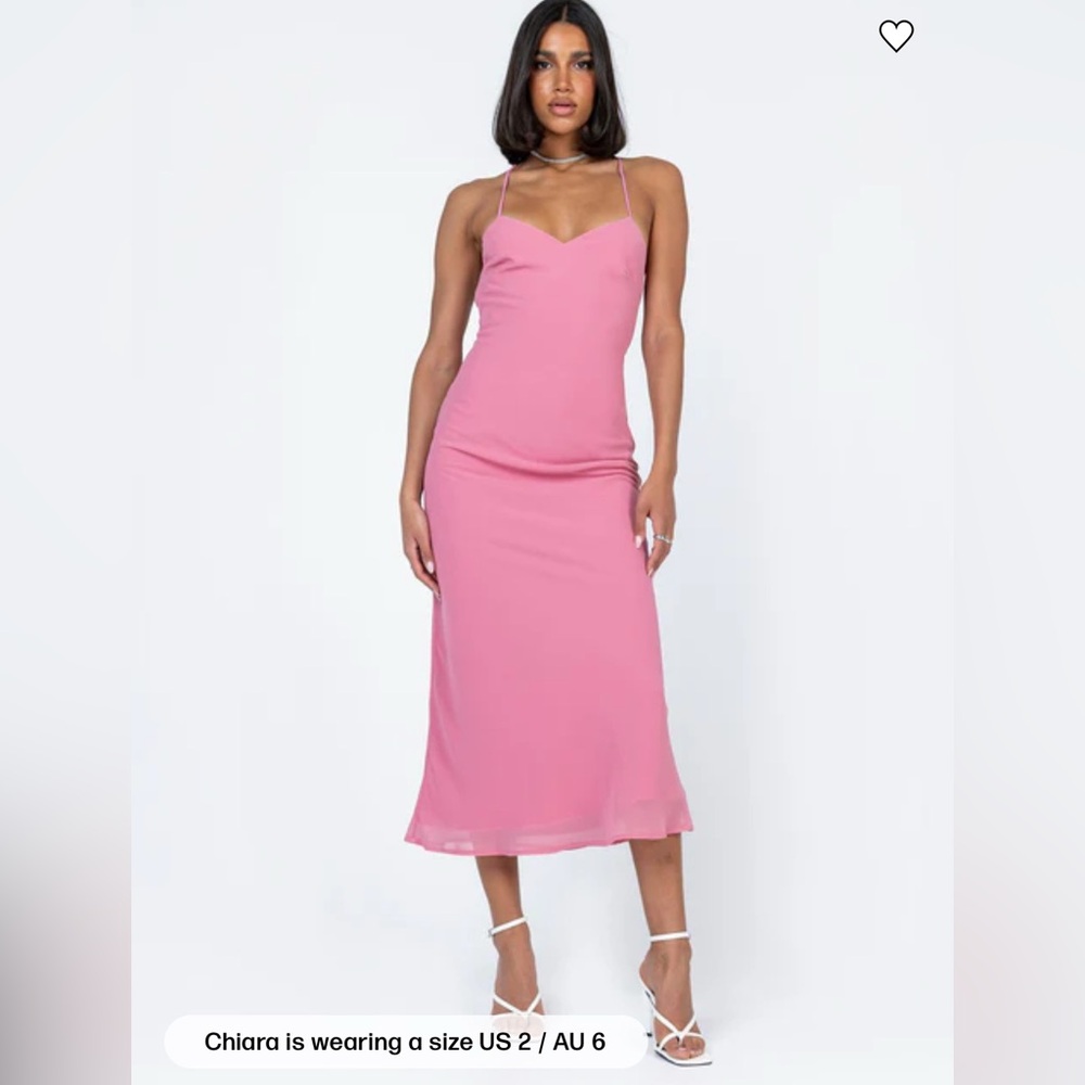 Princess Polly Trudy Maxi Dress Pink Sweetheart Bodycon Midi Dress Backless